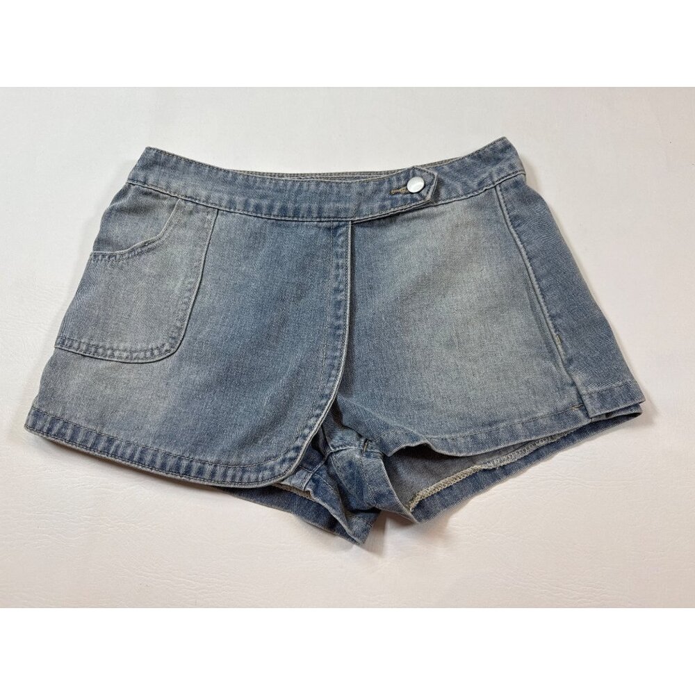 Shein Denim High-Waisted Distressed Cuffed Shorts With Button Closure (KK318)